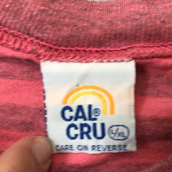 Vintage Cal Cru shirt Men's L / XL two tone pink stripe GRAND CANYON logo retro - Picture 4 of 9